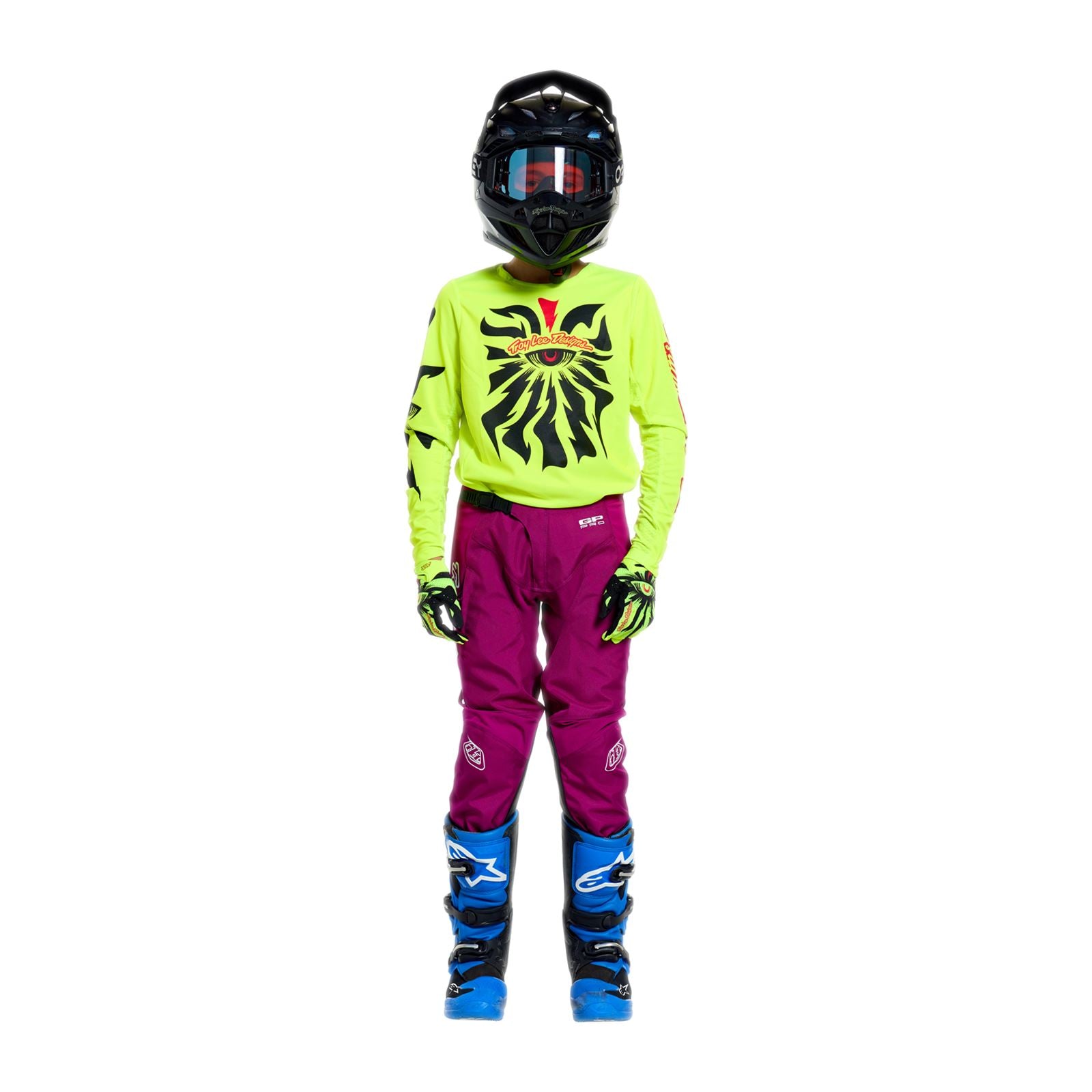 Troy Lee Designs Spring 2026 Youth GP Pro Cyclops MX Combo Kit Flo Yellow Fuchsia